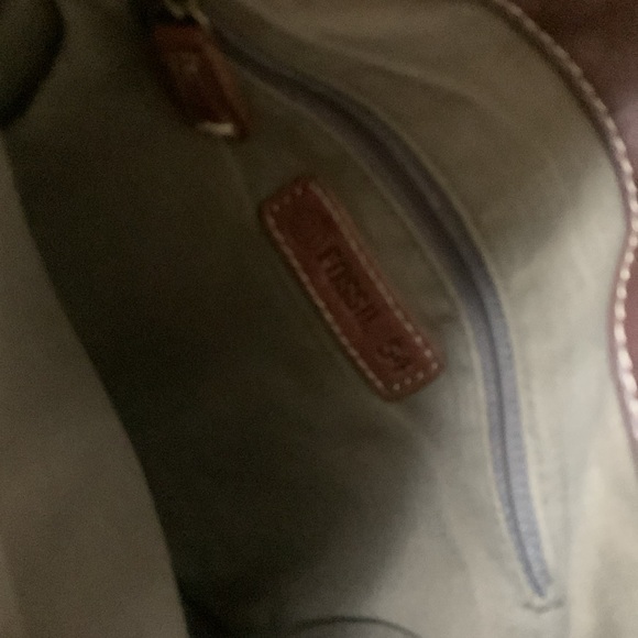 Fossil Leather Messenger Bag book bag school bag Back to school - Picture 4 of 10